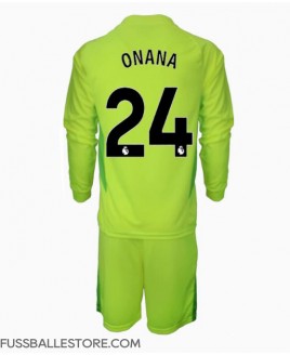 Günstige Manchester United Andre Onana #24 Torwart Auswärts Trikotsatzt Kinder 2024-25 Langarm (+ Kurze Hosen)